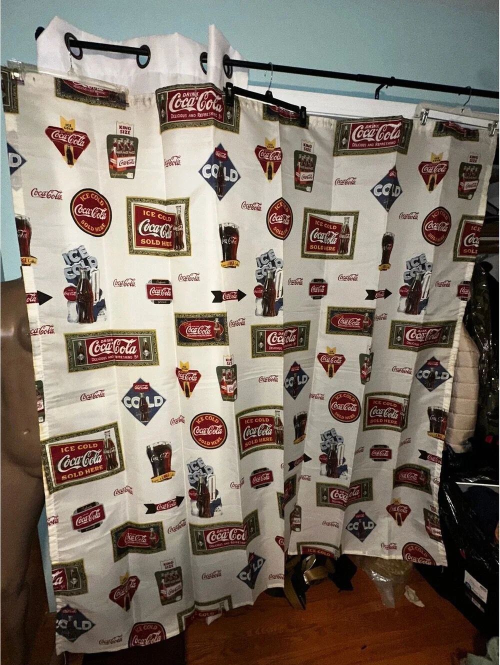 RARE Vintage Coca-Cola Themed Shower/Curtain 68